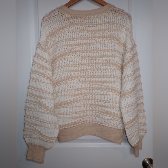 By Anthropologie Open-Stitch Checkered Sweater size S - Picture 2 of 14